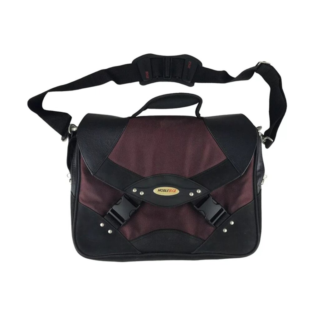 Mobile Edge Unisex Adult Black Burgundy Bring It On Inner Pockets Messenger‎ Bag